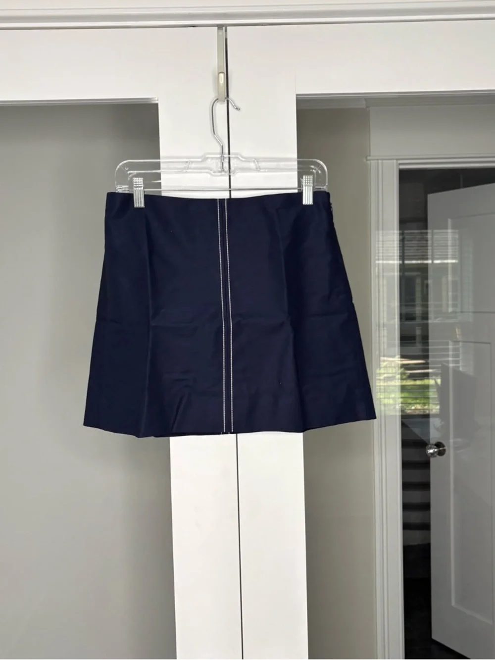 NWT J. Crew Tall Fairfax Mini Skirt Double Cotton Poplin Navy Blue